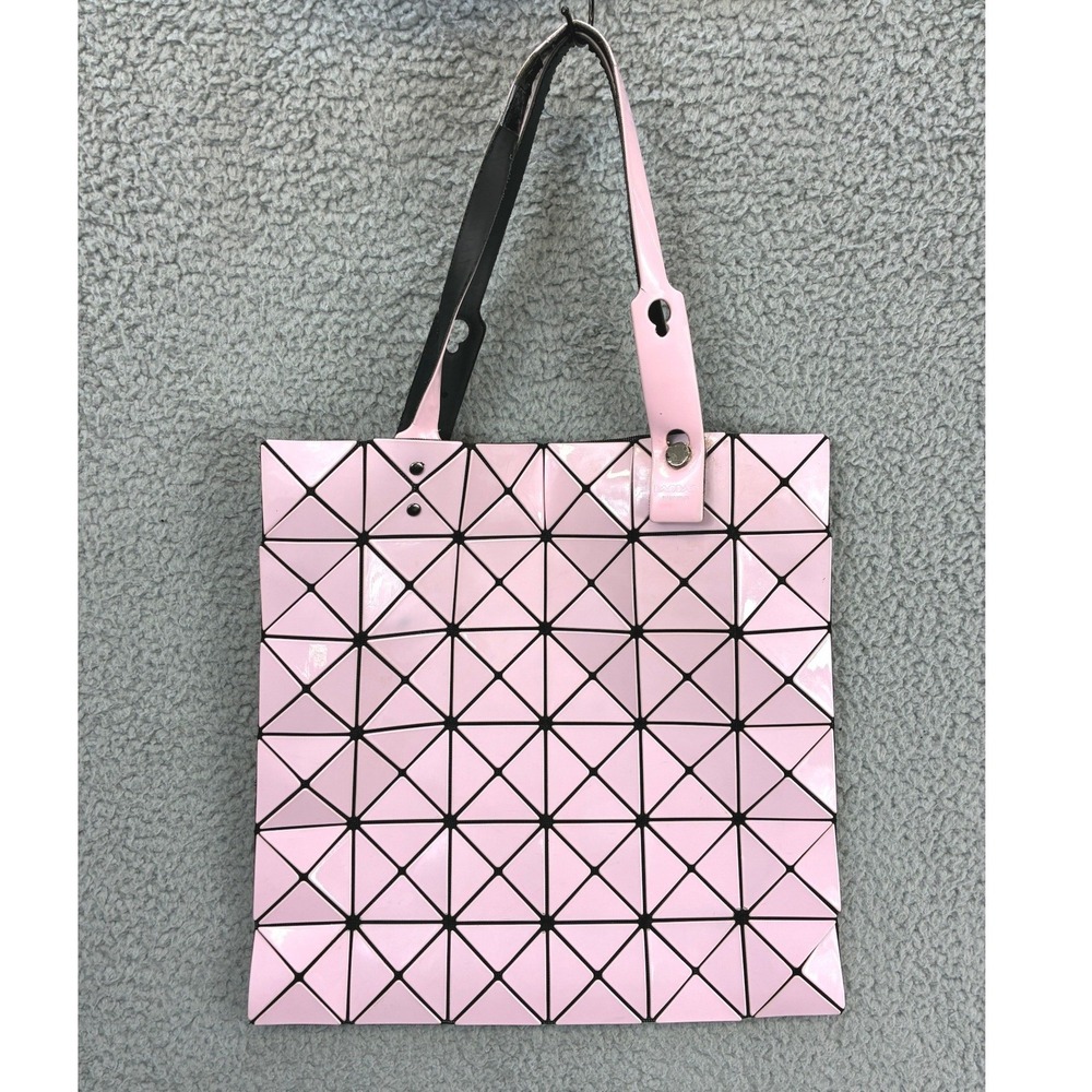 Issey Miyake Bao Bao Prism Tote Bag Women's Pink Geometric Handbag As Is Faulty